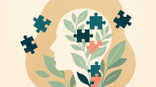 Illustration: Ärztin im Gespräch mit älterem Mann über erste Anzeichen einer Demenz