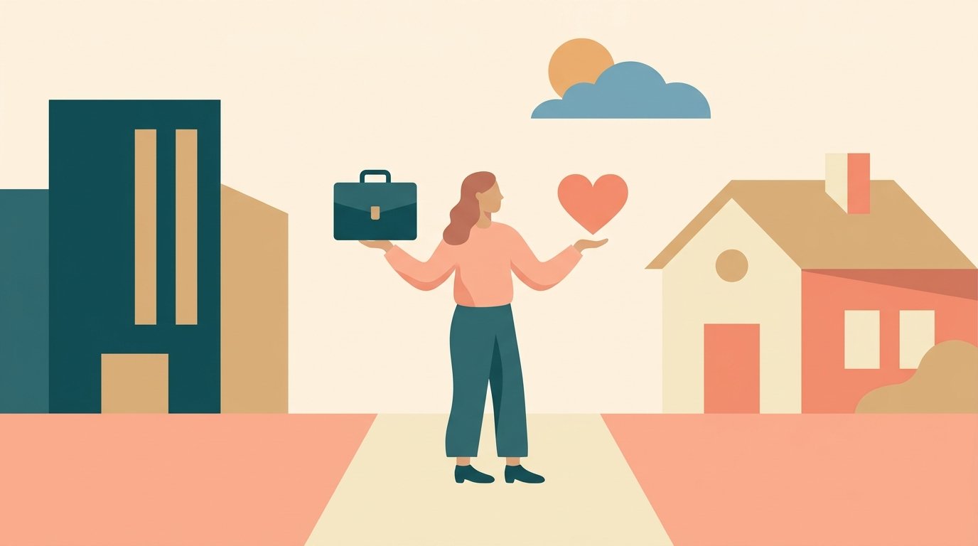 Illustration: Berufstätige Frau am Schreibtisch telefoniert mit einer Pflegeberatungsstelle